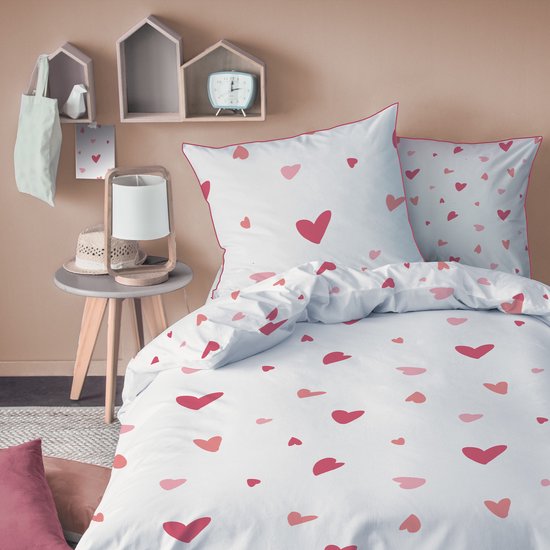 Matt & Rose Housse de couette Coeur - Simple - 140 x 200 cm - Katoen