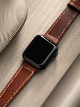 Apple Watch Leren Horlogeband - Brown Siena Box Stitch - 42mm, 44mm, 45mm