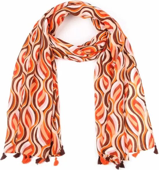 Bijoutheek Sjaal (Fashion) Vintage Franjes (85 x 180cm) Oranje