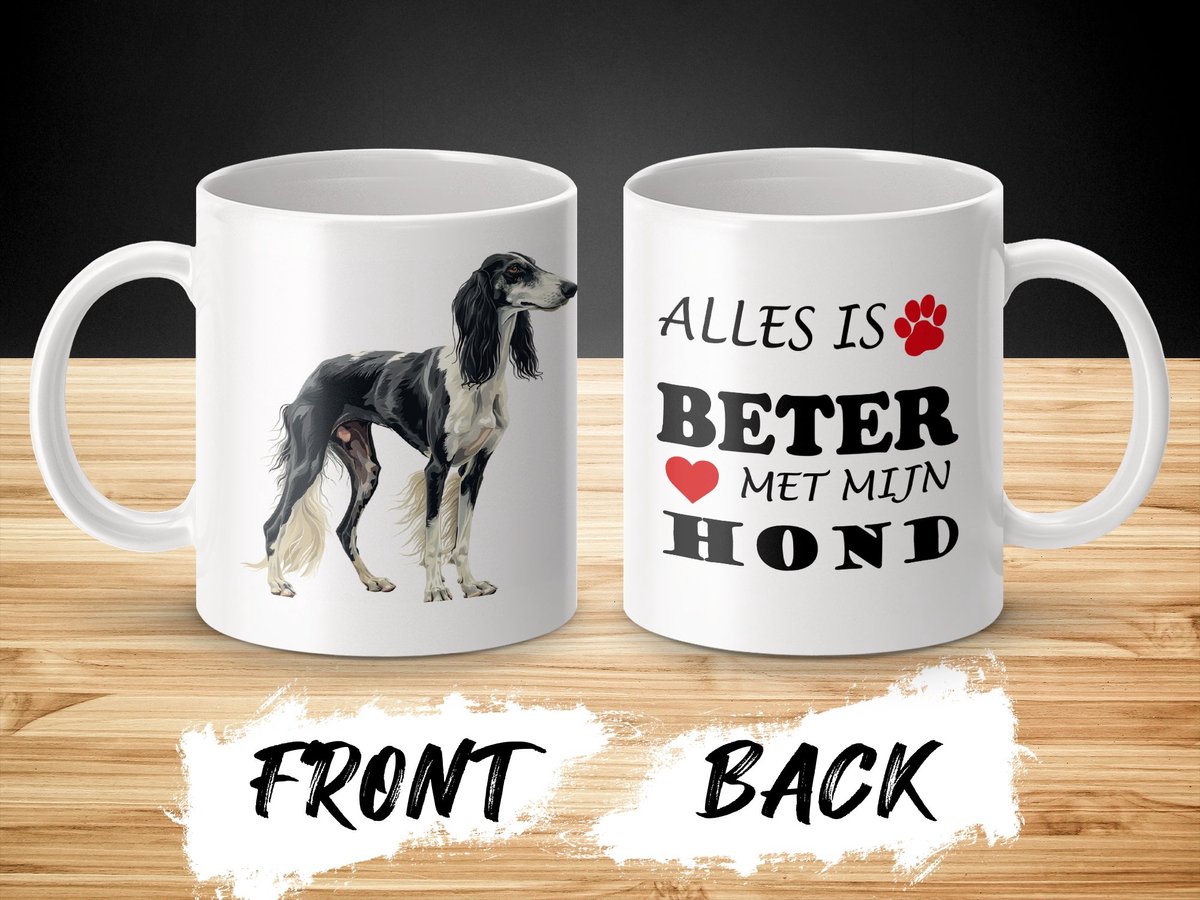 Mok Saluki Alles is beter met mijn hond - dog - doglover