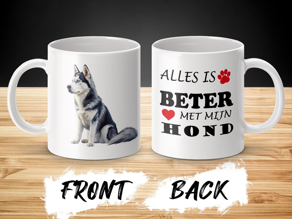 Mok Siberian Husky Alles is beter met mijn hond - dog - doglover