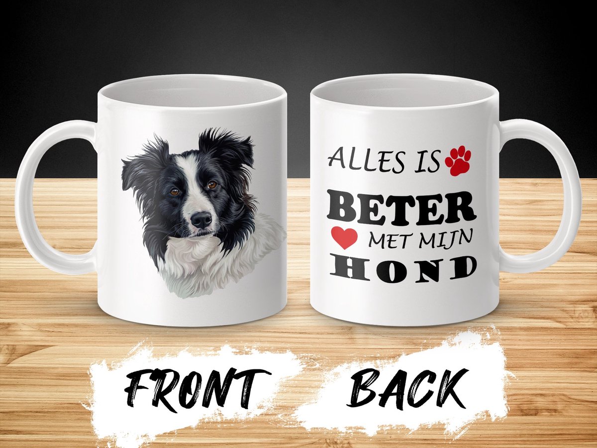 Mok Border Collie Alles is beter met mijn hond - dog - doglover