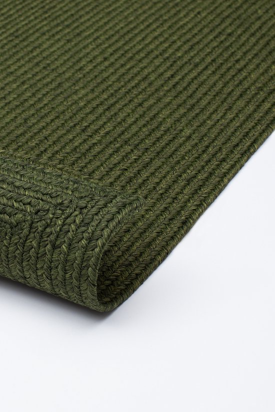 Tapis pour l'intérieur et l'extérieur - Réversible - Aspect sisal - Résistant aux intempéries - Salon Balcon Cuisine - Handgemaakt - Tapis de jardin - Style Boho moderne en jute - Vert - 120cm x 170cm