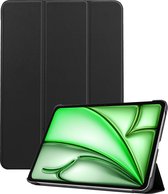 Hoesje Geschikt voor iPad Air 2024 (13 inch) Hoes Case Tablet Hoesje Tri-fold - Hoes Geschikt voor iPad Air 6 (13 inch) Hoesje Hard Cover Bookcase Hoes - Zwart