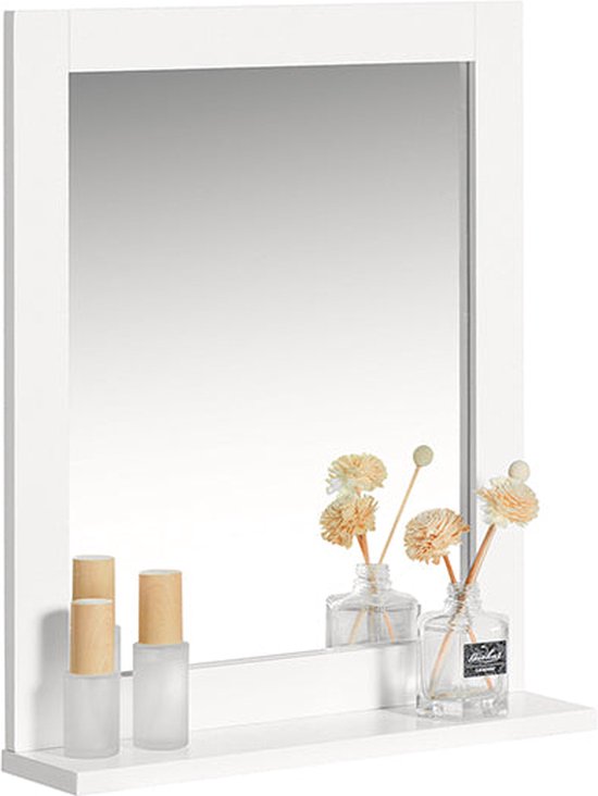 vidaXL magasfényű fehér forgácslap fürdőszobai tükör 40 x 10,5 x 37 cm