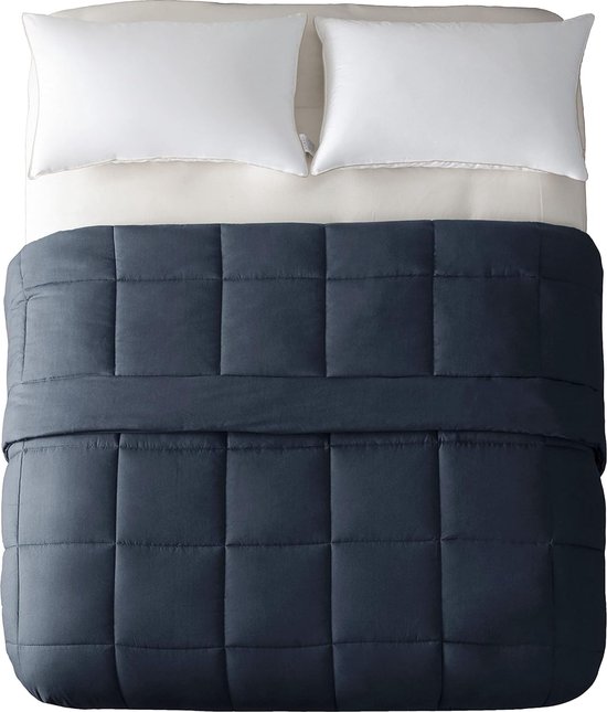 Wavve Dekbed, 240 x 220 cm, 4 seizoenen, dekbed, 300 g/m², microvezel, super zachte deken, slaapdeken, ademend, blauw