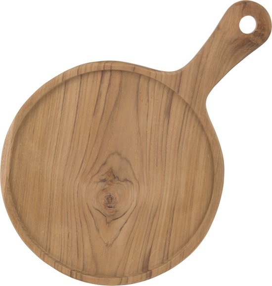 J-Line Rond snijplank - hout - naturel - medium - woonaccessoires