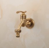 Version du robinet à double sortie en cuivre antique dragon sculpté, robinet de salle de bains, vadrouille, machine à laver, robinet de jardin et d'extérieur