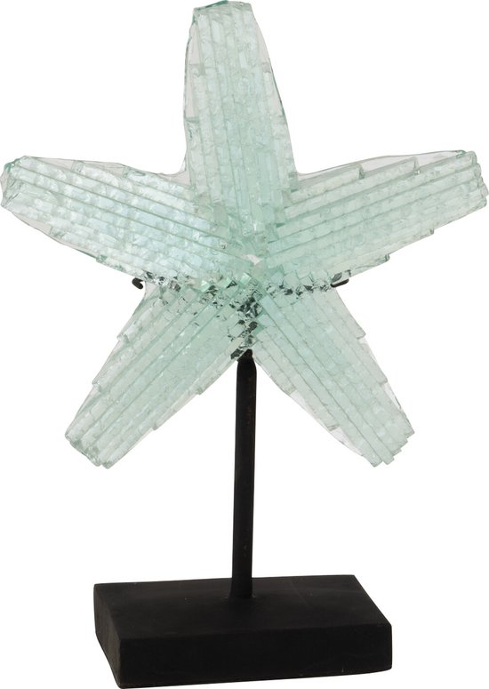 J-Line décoration Etoile De Mer Sur Pied - verre recyclé - transparent - small