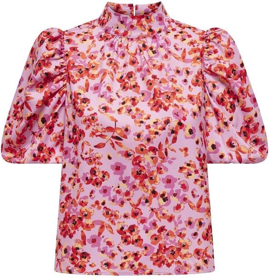 Only T-shirt Onlpolly Puff Top Wvn Cs 15336253 Lilac Chiffon/flower Dames Maat - M