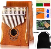 17 Toetsen Duimpiano - Draagbare Mbira Sanza Vingerpiano Professioneel Muziekinstrument met Studie-instructie, Tuning Hamer Cadeau voor Kinderen Volwassenen Beginners