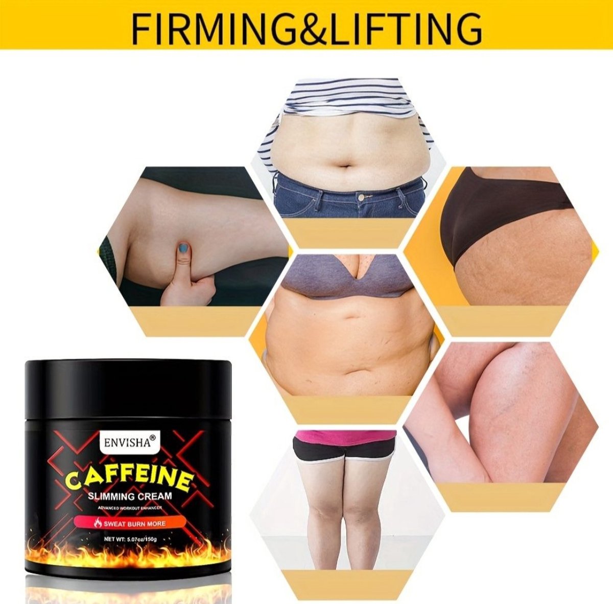 Goedkoopste Zeer effectieve cafeïne afslank creme afslankcreme vetbrandend met Natuurlijke Ingrediënten Afslankend verstevigend 150mg
