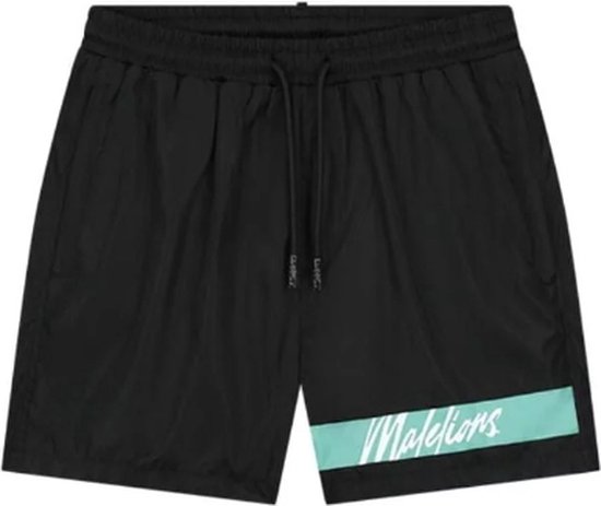 Malelions Captain Swim Shorts Black/Turquoise