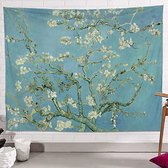 Allernieuwste.nl® Wandkleed Amandelbloesem Vincent Van Gogh - Urban Loft Wandtapijt Wanddecoratie Muurkleed Tapestry - Kleur - 150 x 150 cm