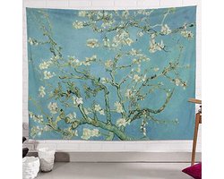 Allernieuwste.nl® Wandkleed Amandelbloesem Vincent Van Gogh - Urban Loft Wandtapijt Wanddecoratie Muurkleed Tapestry - Kleur - 150 x 150 cm