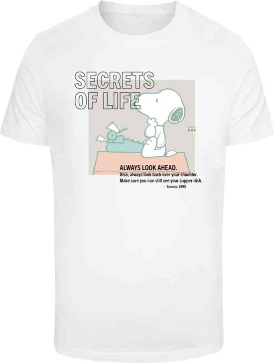 Merchcode Peanuts - Snoop Secrets of Life Heren T-shirt - M - Wit