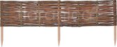 Floranica Tuinafscheiding van wilg - 1 stuk - Hoogte: 30 cm Lengte: 100 cm - Wilgenvlechtwerk, tuinhek, randafwerking voor bloembedden, hout, gazonrand