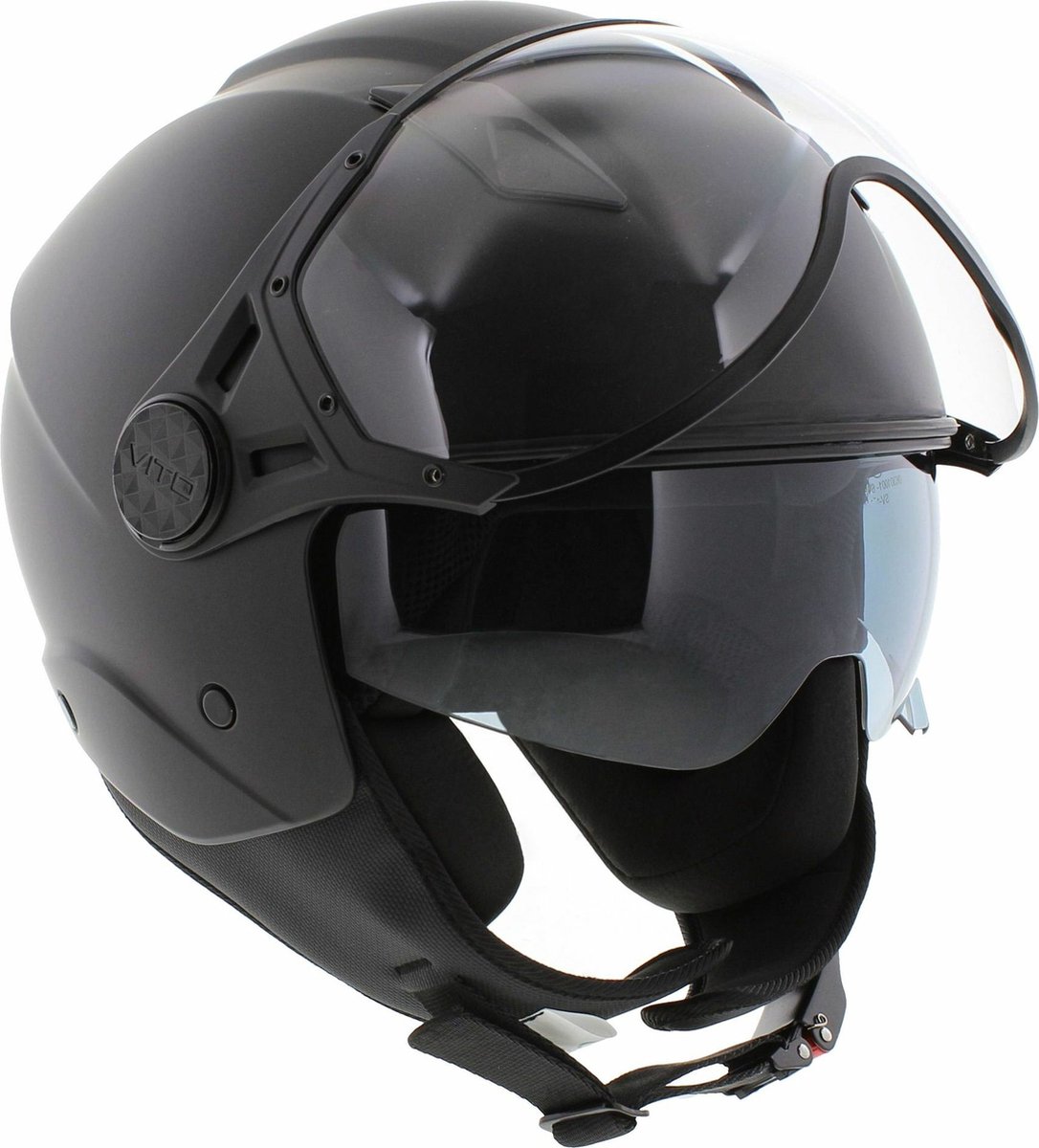 Vito jet helm Lavori mat zwart M - Scooter / Snorfiets