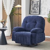 360°Draaibare Fauteuil - Stoffen Massage Fauteuil - Relaxfauteuil met Warmtemassage - Relaxfauteuil met Gestoffeerde Armleuningen en Rugleuning - Zachte Woonkamer Fauteuil - Home Cinema Lounge Stoel - Handmatig te Openen ma