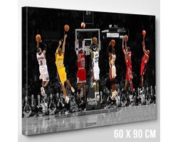 Allernieuwste.nl® Canvas Schilderij Basketbal Wereld Toppers - NBA Sport Stars Poster - kleur - 60 x 90 cm