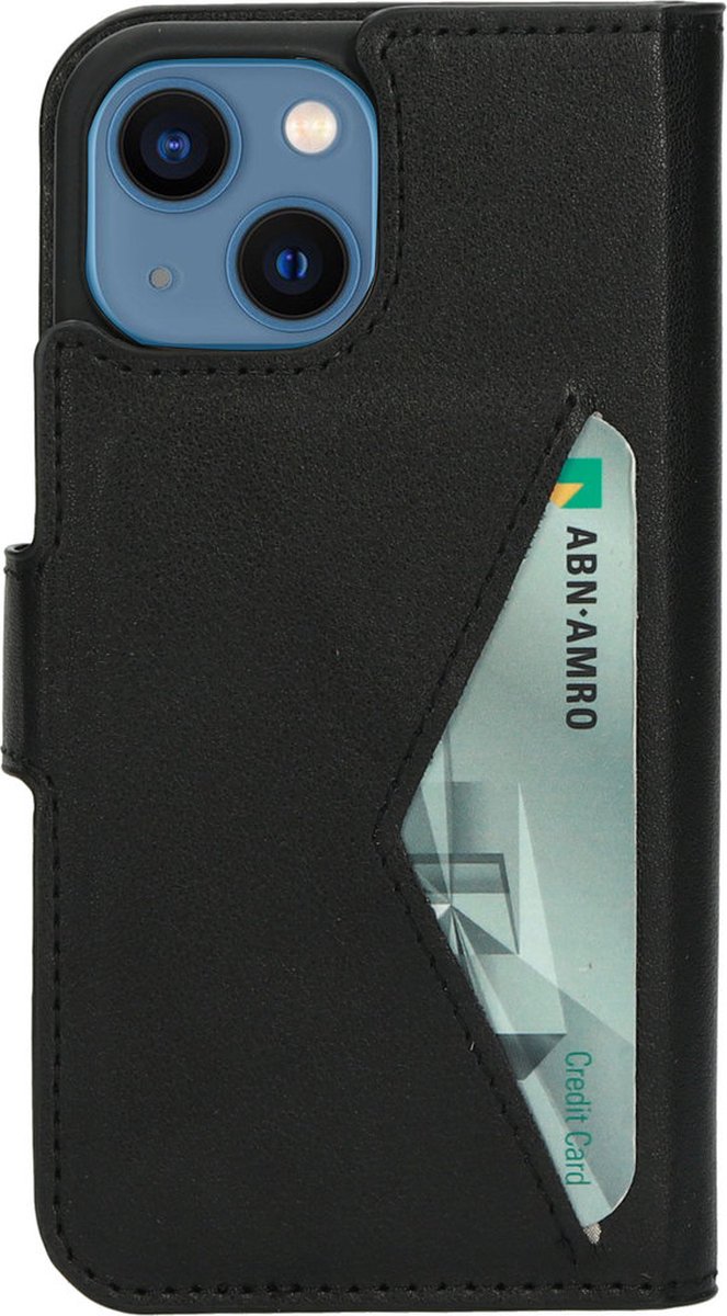 Mobiparts Telefoonhoesje geschikt voor Apple iPhone 13 Mini Hoesje | Mobiparts Classic Wallet Bookcase Portemonnee | Pasjeshouder voor 3 Pasjes | Telefoonhoesje voor Pinpas / OV Kaart / Rijbewijs - Zwart