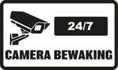 20 x 12 cm | 5x Camera Bewaking stickers zwarte opdruk