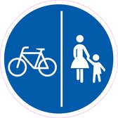 5x 20cm Sticker van bord gemeenschappelijk voet-/fietspad