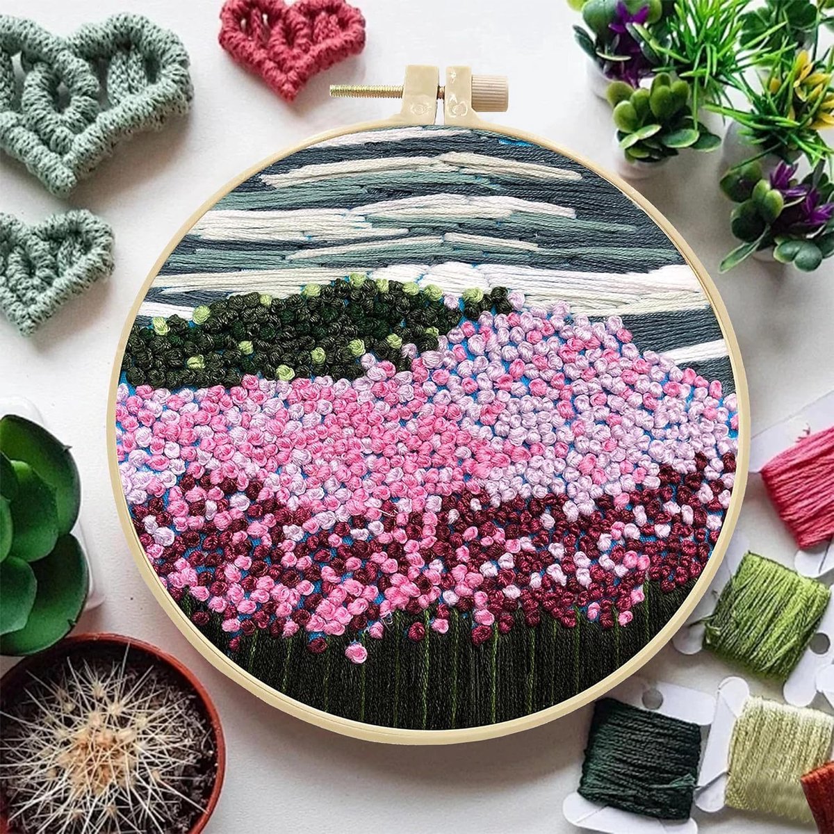 BOTC Borduurpakket Bloemen - Borduurset van 1 - Borduurpakketten voor Volwassenen - Hobby en Creatief - Borduren — afbeelding 2