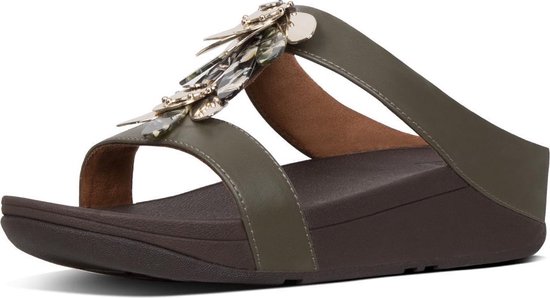FitFlop Fino Dragonfly slippers groen - Maat 39 | bol.com