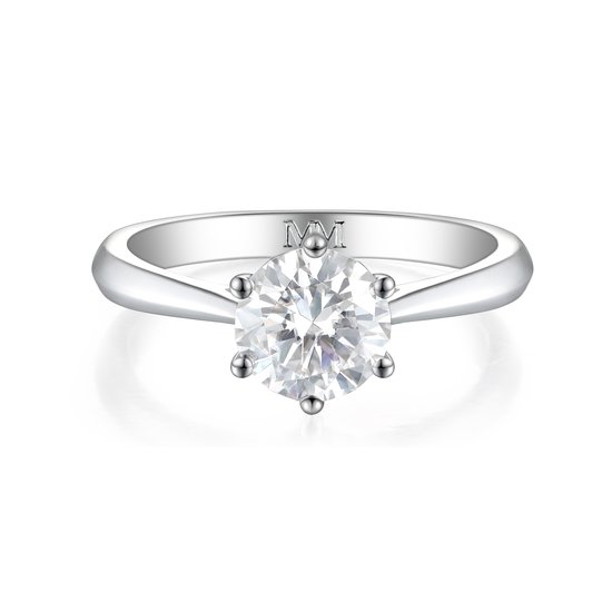 Ella - Platinum Solitair Moissanite Verlovingsring - 1.5 karaat