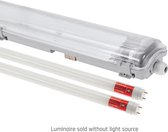 Spectrum - LED TL buis armatuur - 60cm - Waterdicht IP65 - voor dubbele LED TL buis - Doorkoppelbaar