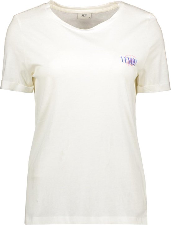Jacqueline de Yong T-shirt Jdykitty S/s Print Top Jrs 15318845 Cloud Dancer/lemon Dames