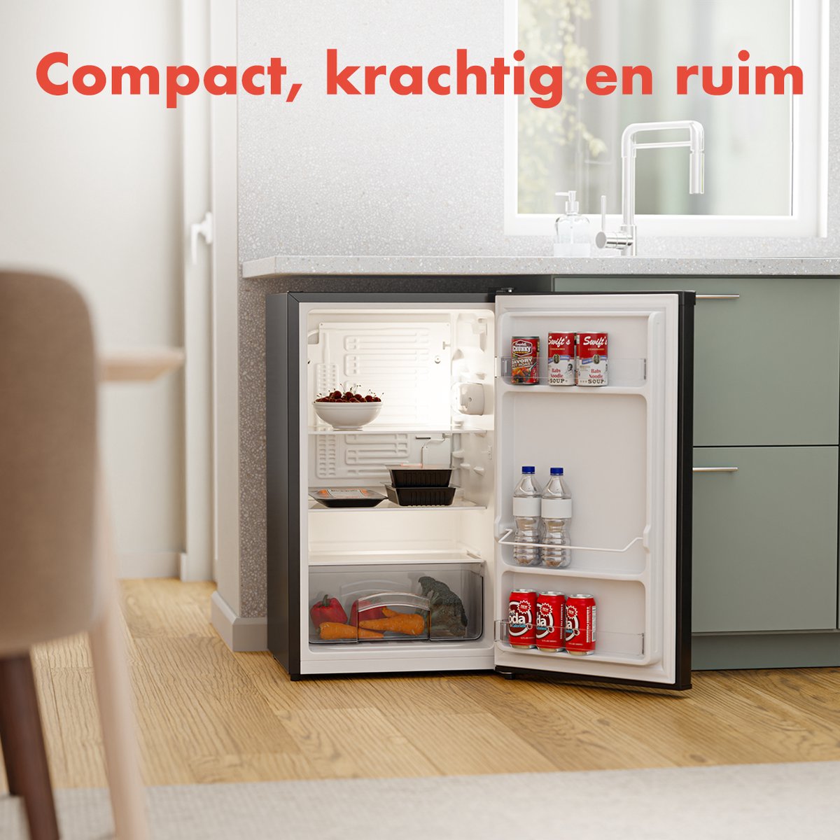KitchenBrothers Koelkast - 88L - Tafelmodel - IJskast - Frigo - Vrijstaand - Zwart — afbeelding 4