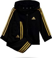 adidas Sportswear Essentials Shiny Trainingspak met Capuchon - Kinderen - Zwart- 86
