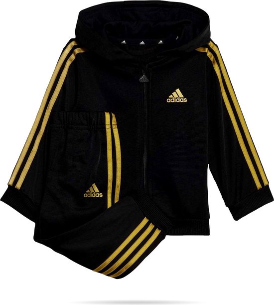 Survêtement à capuche adidas Sportswear Essentials Shiny - Enfants - Zwart- 86