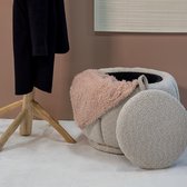 Pouf Tissu Taupe - Avec Espace de Rangement - 55x55x42cm - Timo