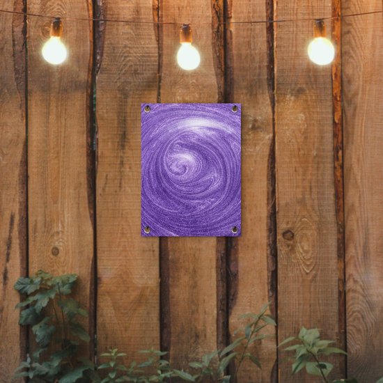 Tuinposter 30x40 cm - Tuindecoratie Paars - Abstract - Design - Poster voor in de tuin - Buiten decoratie - Schutting tuinschilderij - Tuindoek muurdecoratie - Wanddecoratie balkondoek