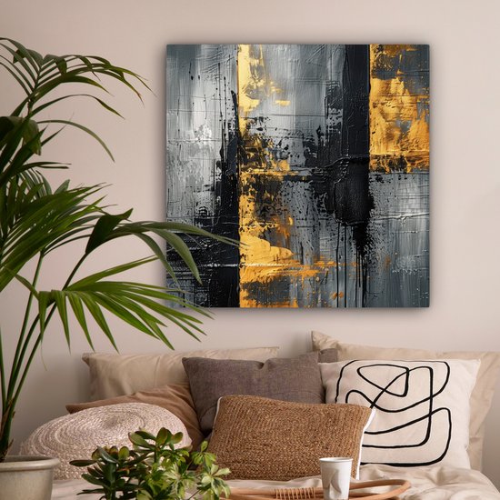 Canvas schilderij, Afrikaanse vrouw bloemen abstractie