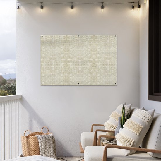 Affiche de jardin Cuir - Structure - Peau d'animal - 130x80 cm - Décoration murale extérieure - Affiche de jardin - Toile de jardin - Affiche de clôture - Peinture de jardin