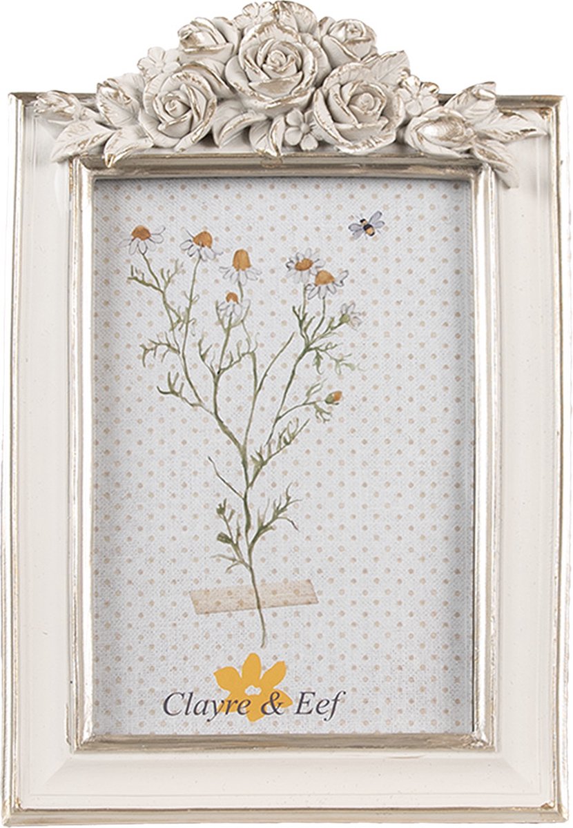Clayre & Eef Fotolijst 10x15 cm Wit Polyresin