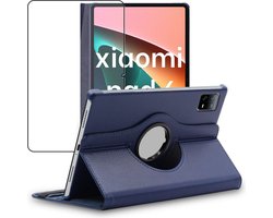 ebestStar - Hoes geschikt voor Xiaomi Pad 6, Pad 6 Pro, Roterende Etui, Case, 360° Draaibaar hoesje, Donkerblauw + Gehard Glas