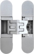 Kubica scharnier K2700 - Onzichtbaar binnendeurscharnier - Deurgewicht tot 60 kg - Kleur Chroom mat - 3D-verstelbaar - Grotere draaicirkel