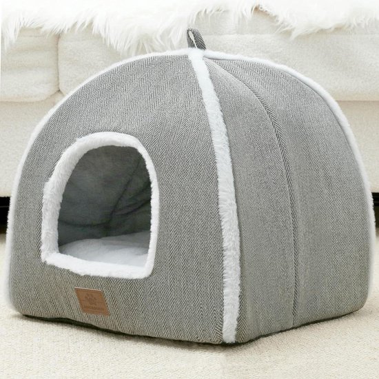 Lit Tunnel Pour Chat - Grotte Chauffante Avec Jouets Bruissants, Aire De Jeu Murale, Lavable, Pour Intérieur/extérieur