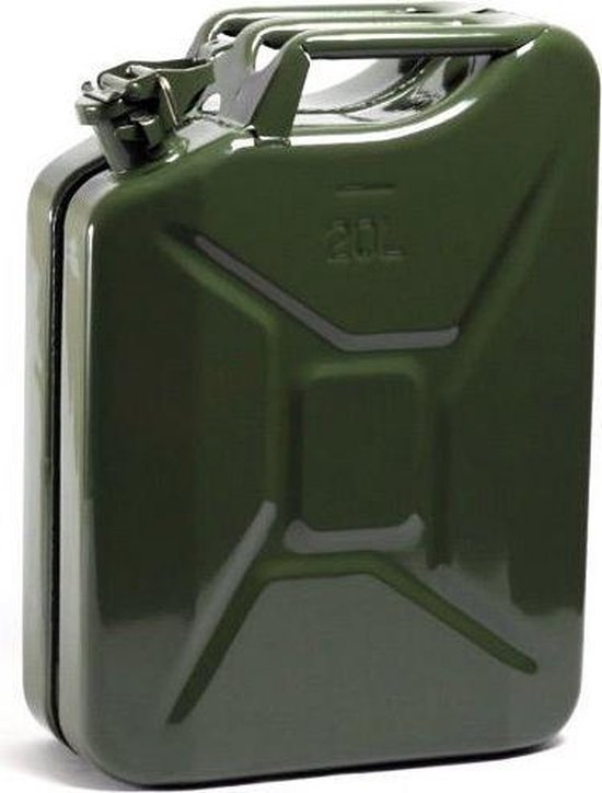 Gespecificeerd punch welzijn Metalen jerrycan 20 liter legergroen - geschikt voor brandstof - benzine /  diesel | bol.com