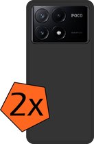 Hoesje Geschikt voor Xiaomi Poco X6 Pro 5G Hoesje Siliconen Cover Case - Hoes Geschikt voor Xiaomi Poco X6 Pro Hoes Back Case - 2-PACK - Zwart