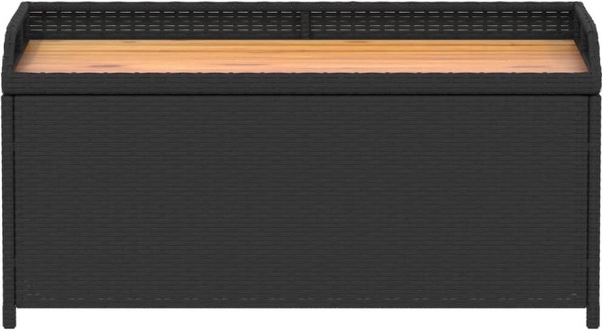 Opbergbank 100x50x52 cm poly rattan en acaciahout grijs