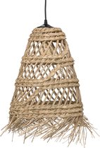 Atmosphera Hanglamp Lahys - E27, niet inbegrepen - Ø28xH48cm - Naturel met zwarte ophanging