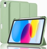Mobiq - Flexibele Trifold Hoes geschikt voor iPad Air 11 inch (2024) - lichtgroen