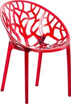 CLP Design tuinstoel CRYSTAL bistrostoel - stapelbare stoel, belastbaar tot 160 kg, weer- en UV-bestendig rood