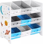 In And OutdoorMatch Kinderboekenkast Lilly - 6 vakken - Boekenkast & speelkast - 2 in 1 - Woon-, slaapkamer en kinderkamer - Hout - MDF - 63x30x60cm